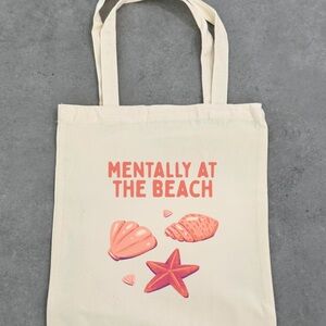 Mentally at the beach Tote with Beach Design